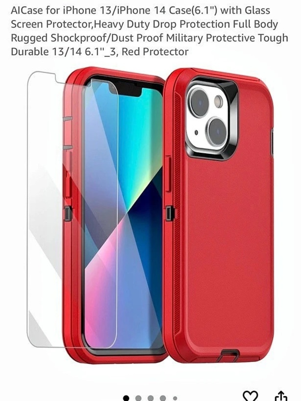 AIcase iPhone 13/14 6.1-inch case Red & Black
